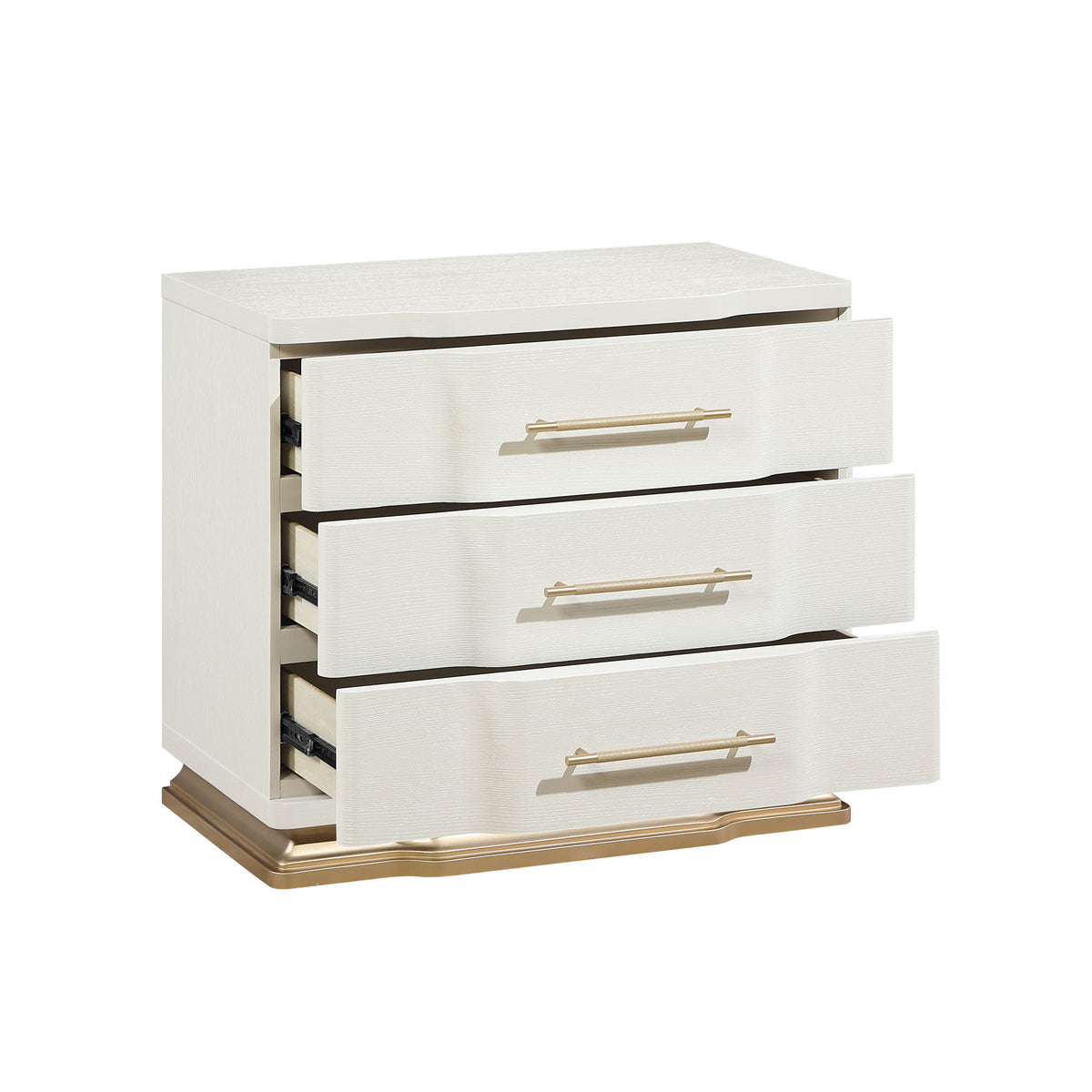 Lexington - Mesita de Noche de 3 Cajones - Beige