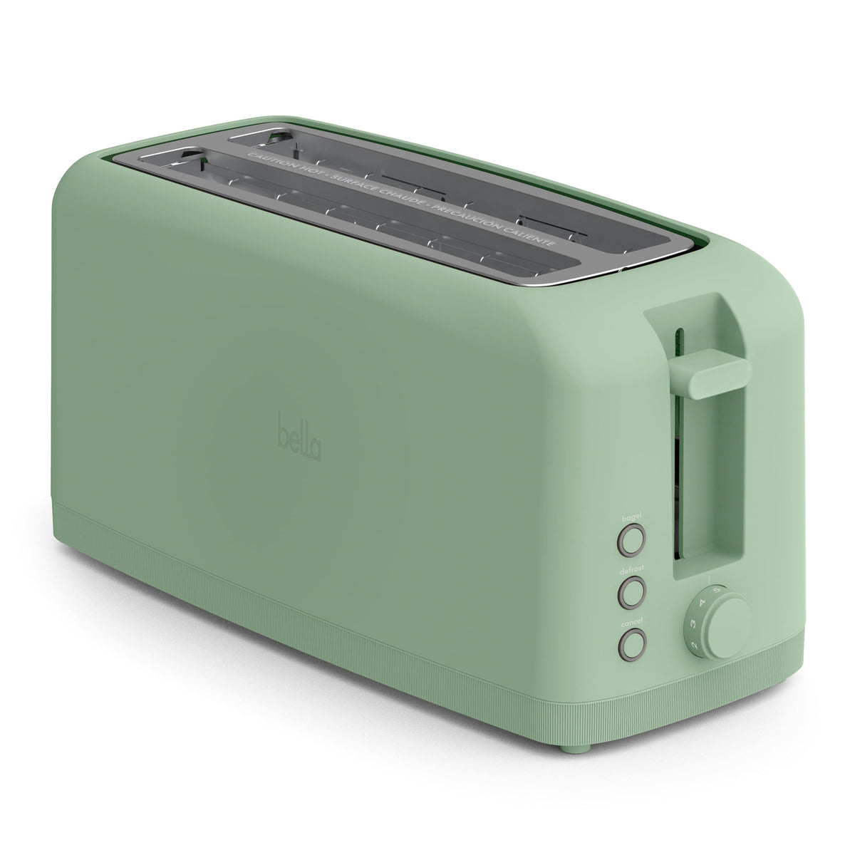 Bella - Fits-anywhere Kitchenware: 4-Slice Slim Toaster with Long Wide Slots - Seaglass