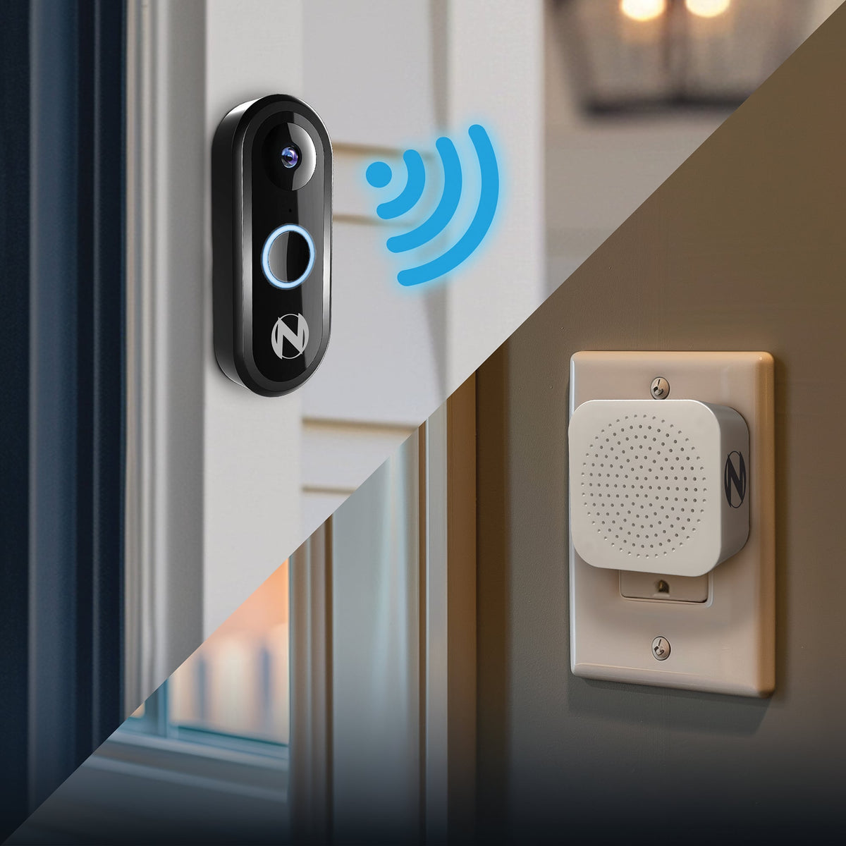 Night Owl - Wired 1080p Wi-Fi Smart Video Doorbell with Chime - Black