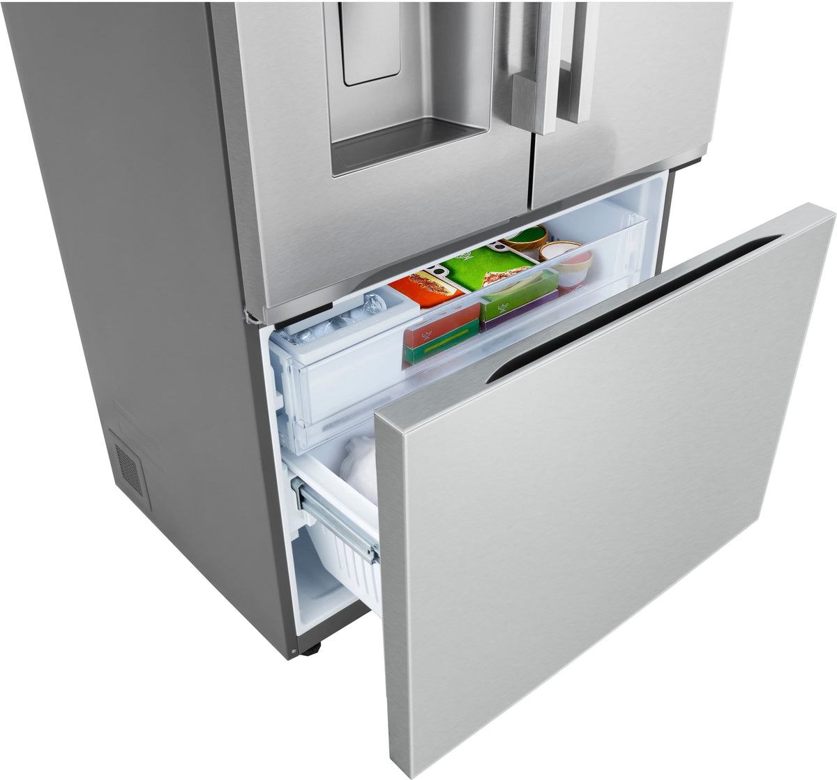 LG - 36-in Counter-Depth MAX 23.7 Cu. Ft. French Door Smart Refrigerator with Zero Clearance - Stainless Steel