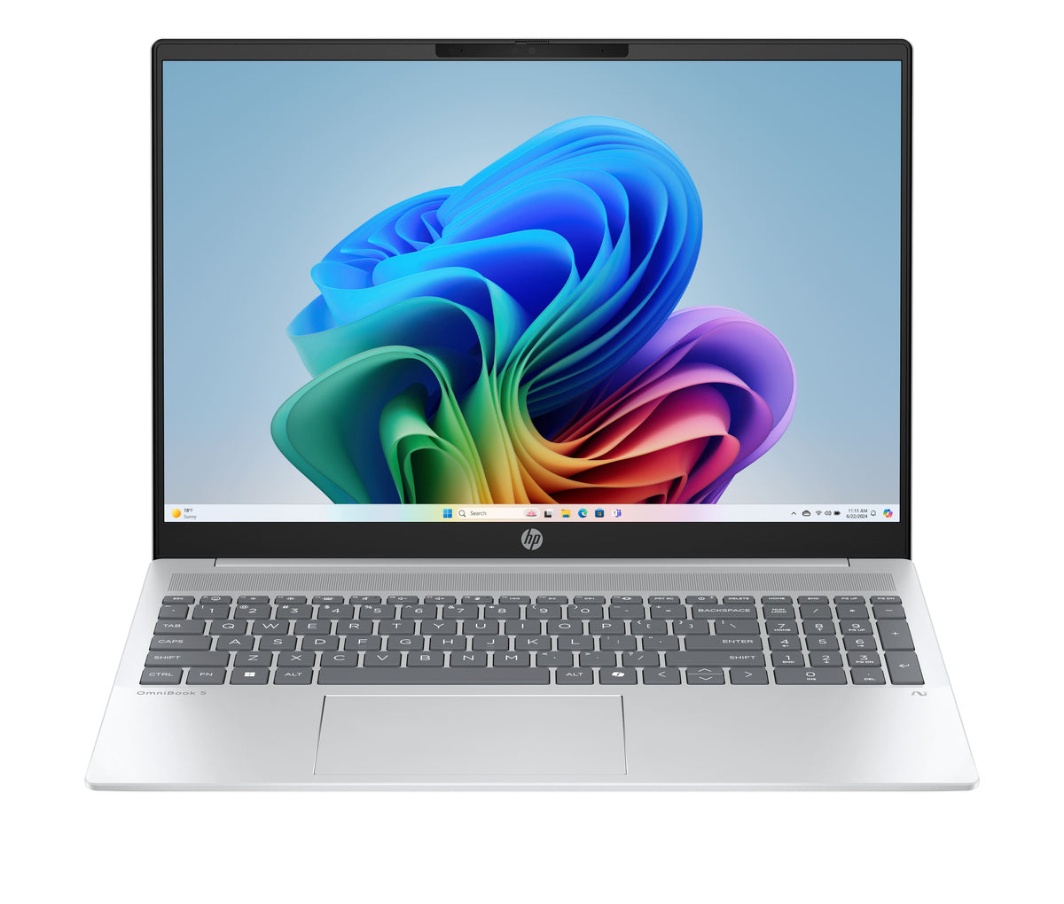HP - OmniBook 5 16 inch Laptop Next Gen AI PC 16-ag1000nr AMD Ryzen AI 5 340 16GB RAM 512GB SSD Win 11 Silver - Glacier silver aluminum