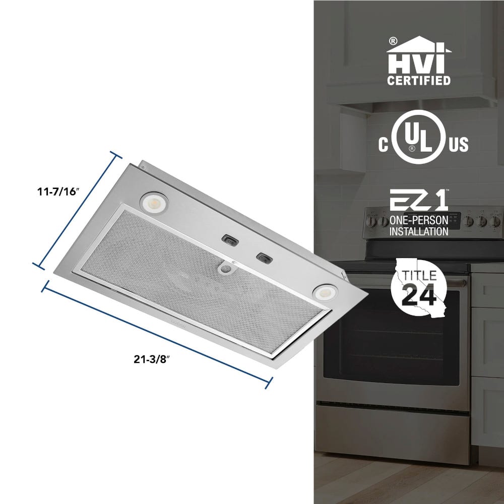 Broan - 21 inches - Externally Vented - Range Hood Insert - Stainless Steel