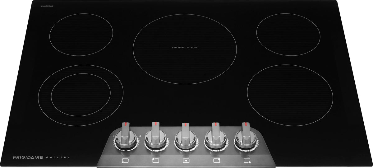 Frigidaire - Gallery 30" Built-In Electric 5 Burner Cooktop with EvenTemp and 2-in-1 Dual Element - Black Stainless Steel