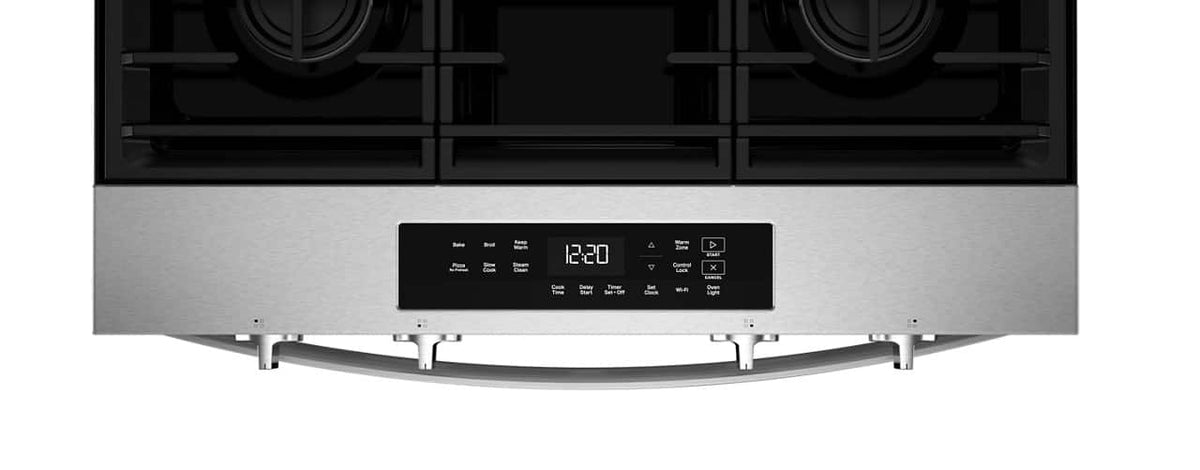 Whirlpool - 30 in. Wide 4 burners 5.0 cu. ft. Freestanding Slide-In Gas Range with No Preheat and Slow Cook Modes - Stainless Steel