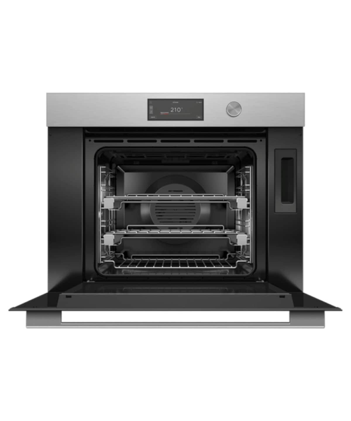 Fisher & Paykel - 30" 3 Cu. Ft. Single Combination Steam Oven, 6.8" Touchscreen w/Dial - Contemporary - Brushed silver