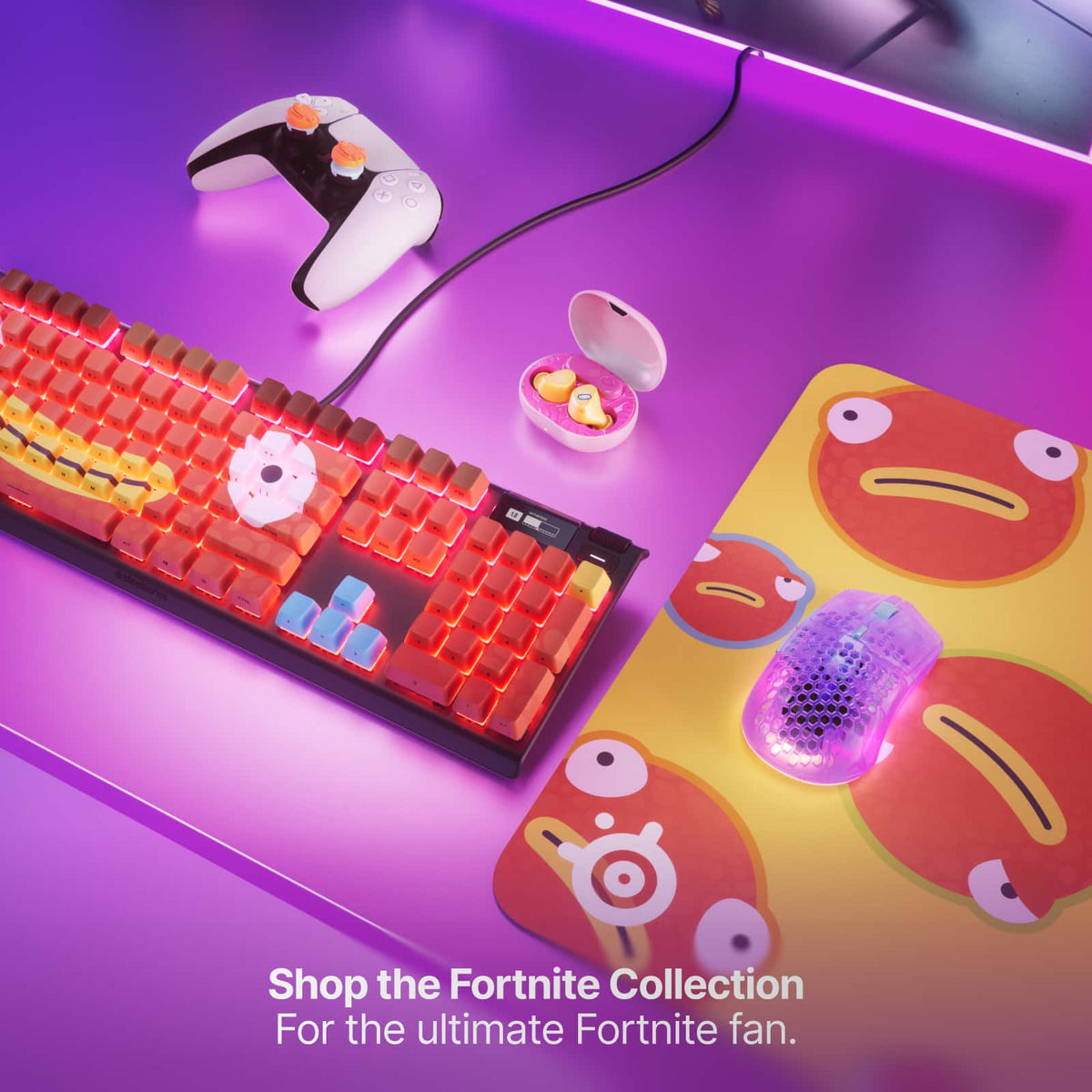 SteelSeries - QcK Cloth Gaming Mous Pad (Large) - Fortnite Fishstick Edition - Yellow