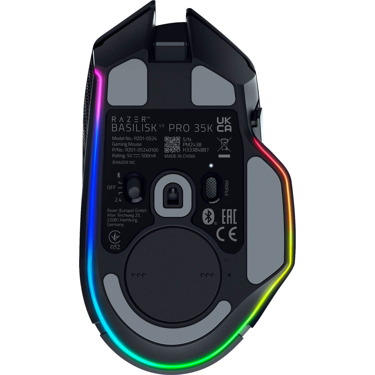 Razer - Basilisk V3 Pro 35K Optical Gaming Mouse with HyperScroll Tilt Wheel - Wireless - Black