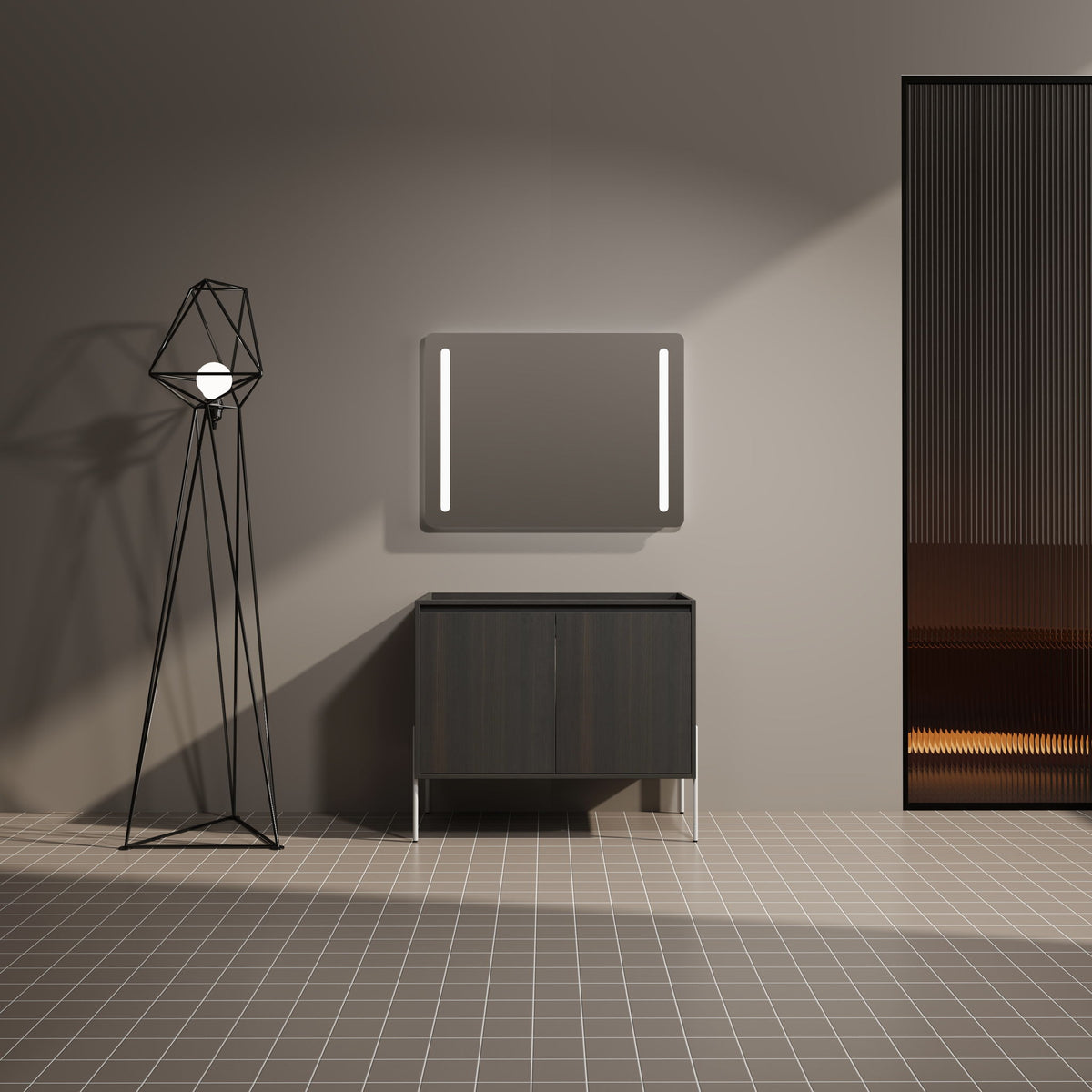 Mueble de baño independiente y puertas de gabinete de cierre suave
