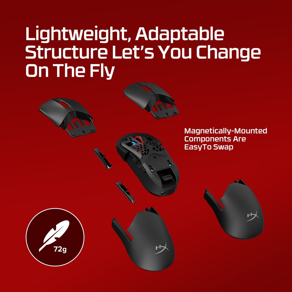 HyperX - Pulsefire Saga Pro Lightweight Wireless Optical Gaming Mouse with 4K Polling Rate - Wireless - Black