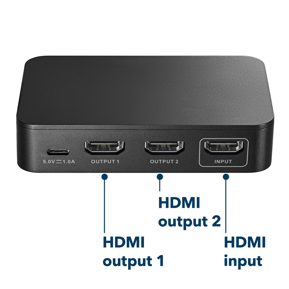 Insignia™ - HDMI 2-Output Splitter with HDR Pass-Through - Black