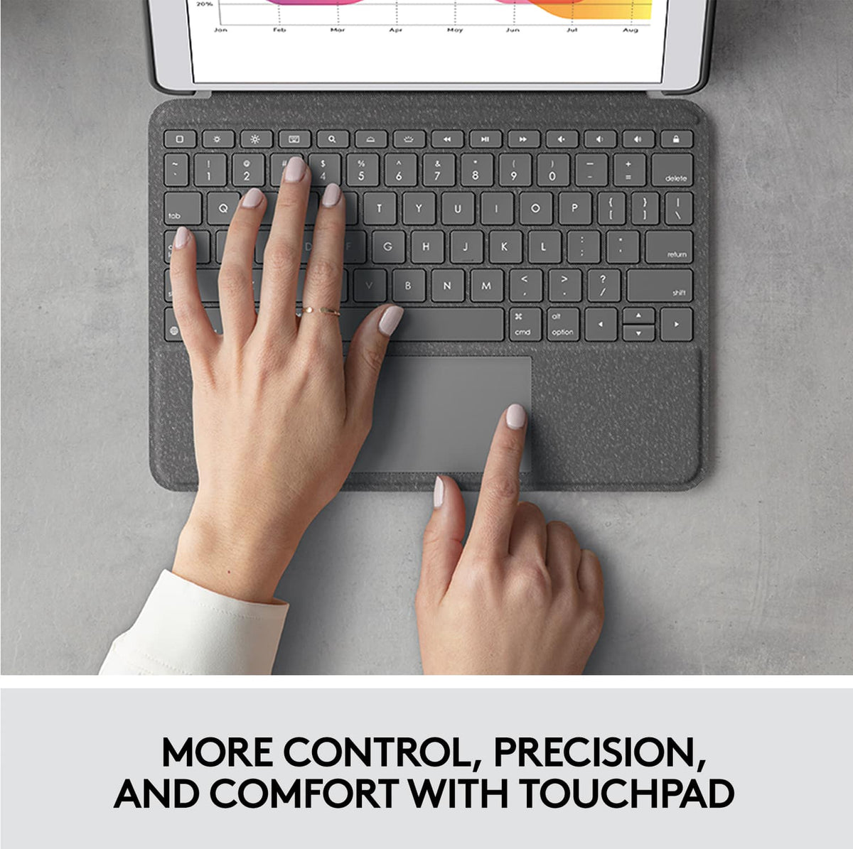 Logitech - Combo Touch Keyboard Folio for Apple iPad 10.2" (7th, 8th & 9th Gen) with Detachable Backlit Keyboard - Graphite