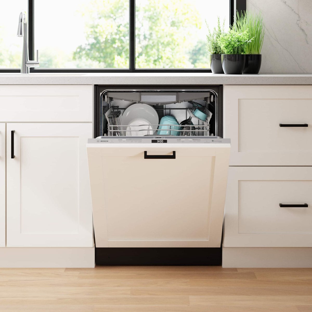 Bosch - Benchmark Series 24" Top Control Smart Built-In Stainless Steel Tub Dishwasher with 3rd Rack and RackMatic, 39 dBA - Custom Panel Ready