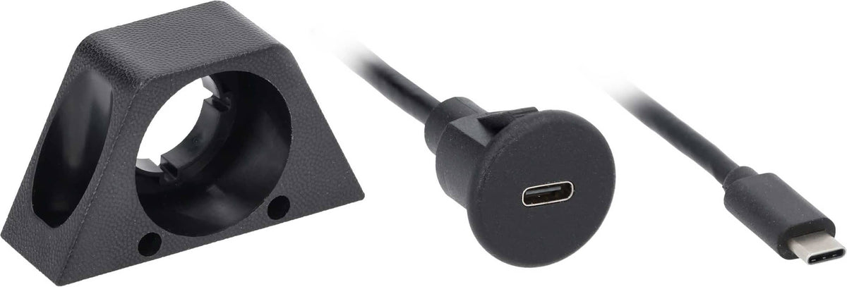 Metra - 1' Male USB 4.0 Type-C to Female USB 4.0 Type-C Extension Cable - Black