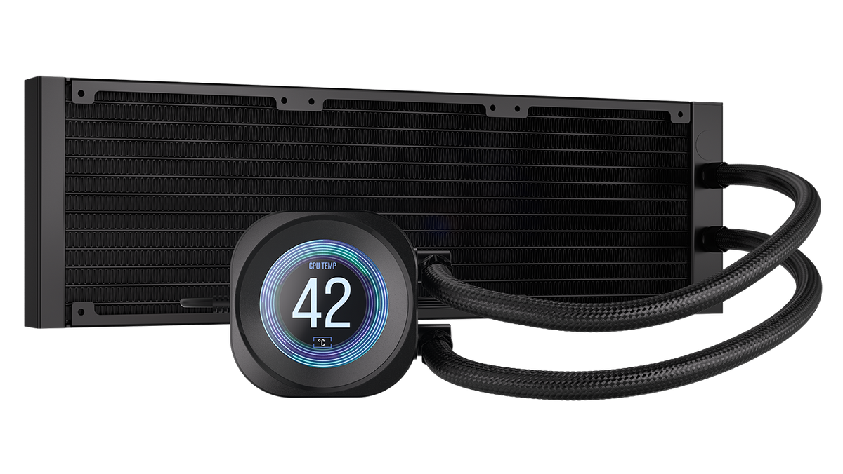 CORSAIR - NAUTILUS 360 RS LCD Liquid CPU Cooler - Black
