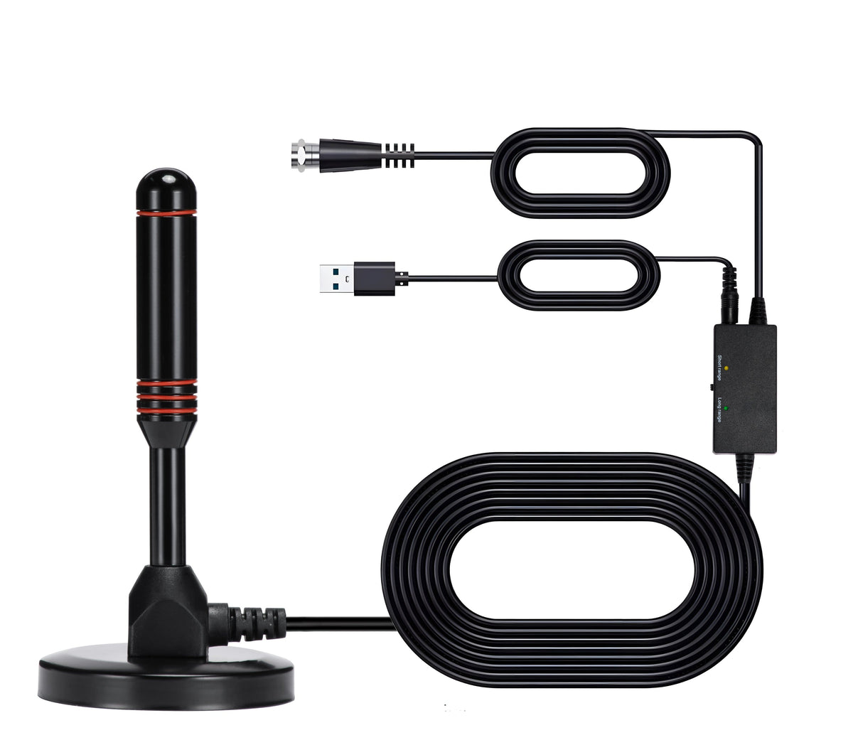 Core Innovations - Amplified Magnetic Indoor HDTV Antenna 60-Mile Range with 3G/4G LTE Filter - Black