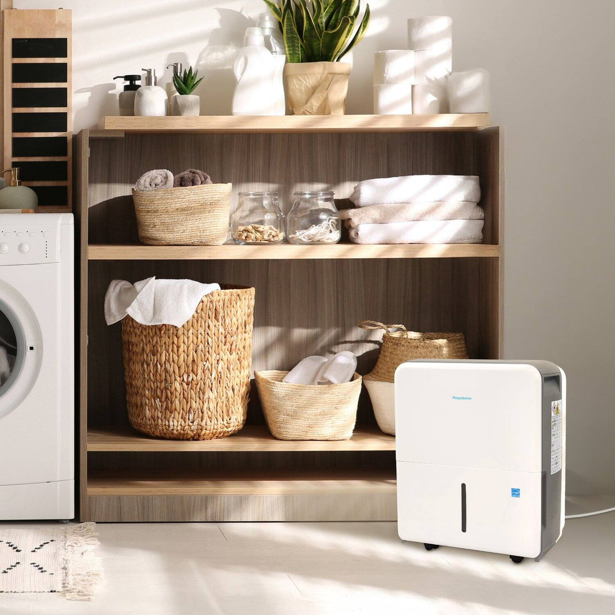 Keystone - 50 Pint 7.2 Quart Dehumidifier with Electronic Controls - White
