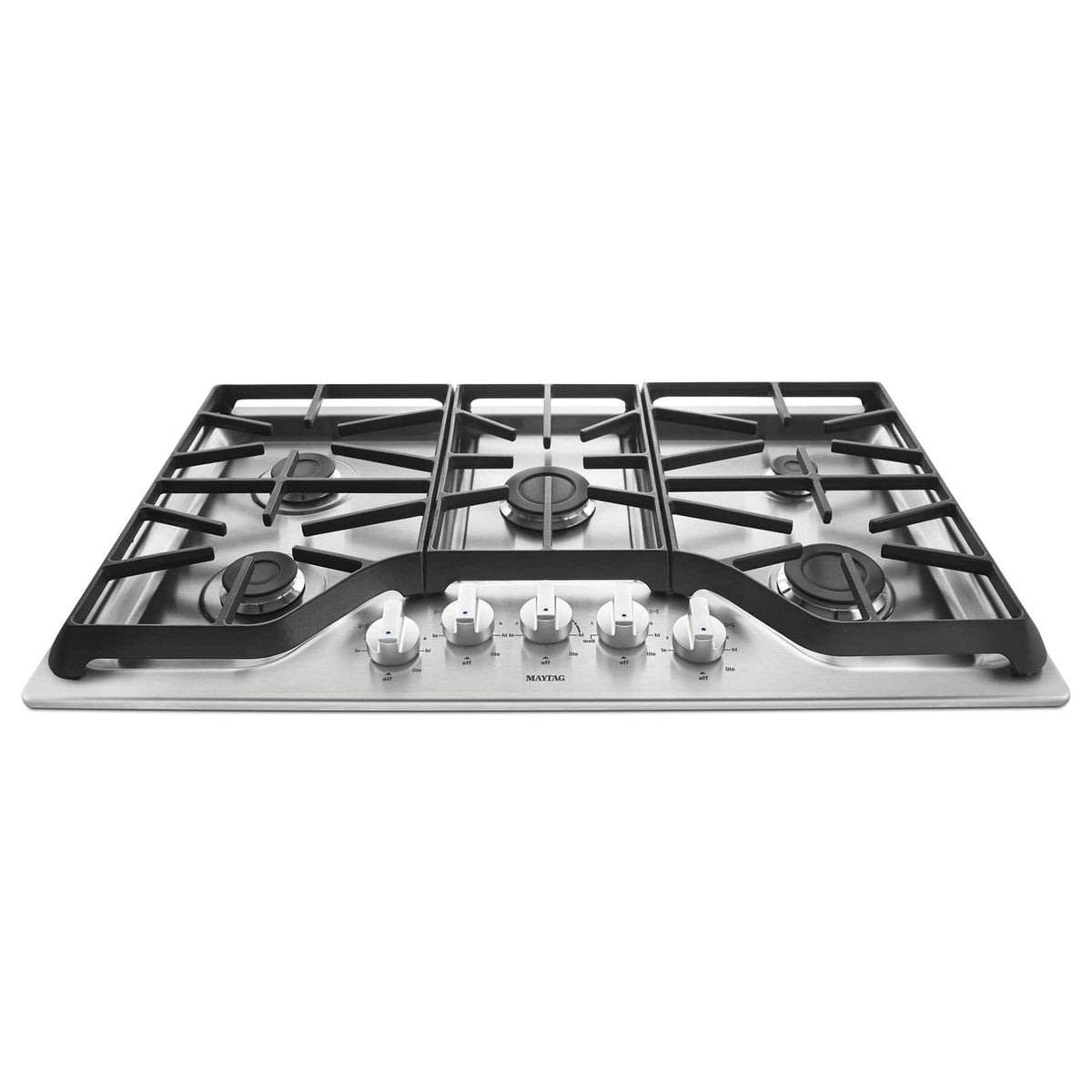 Maytag - 36 in. Wide 5 burners Built-In Gas Cooktop - Stainless Steel