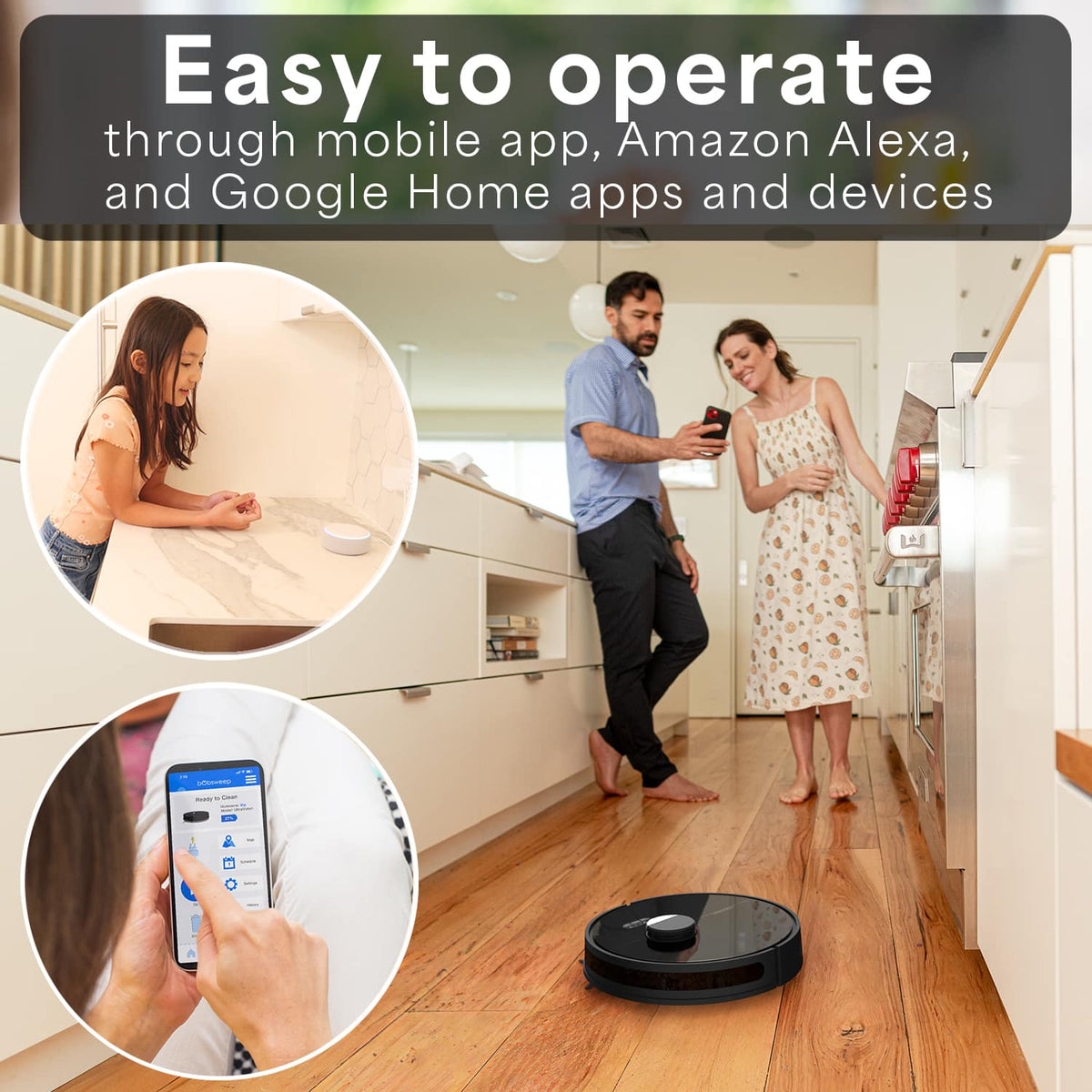 bObsweep - Dustin Self-Emptying Robot Vacuum & Mop with Odor Control Dock, 1 Gal Capacity, Privacy First U.S. Software - Night