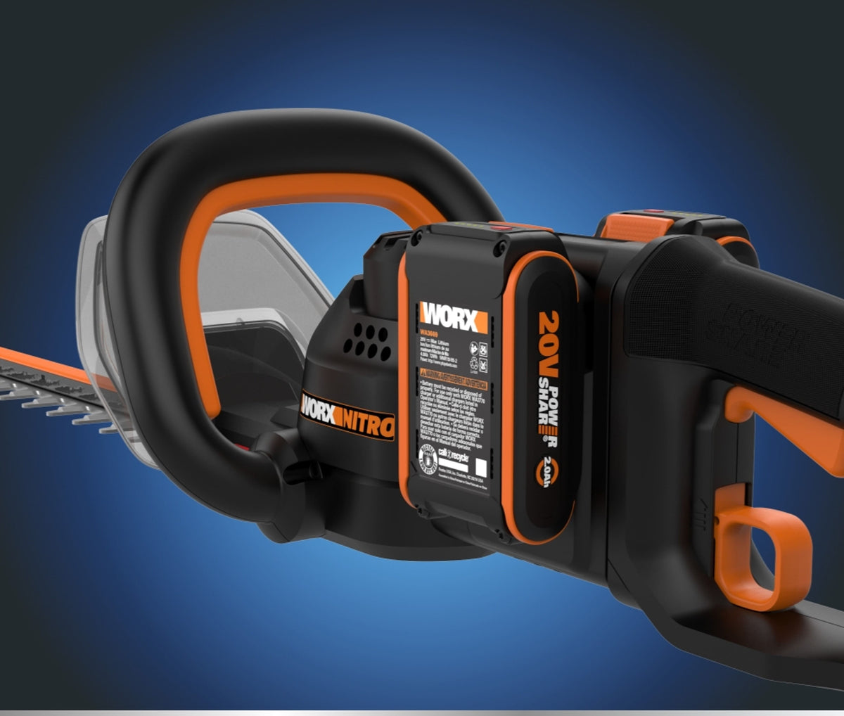WORX - 40V 24" Cordless Hedge Trimmer (2 x 2.0 Ah Batteries & 1 x Charger) - Black