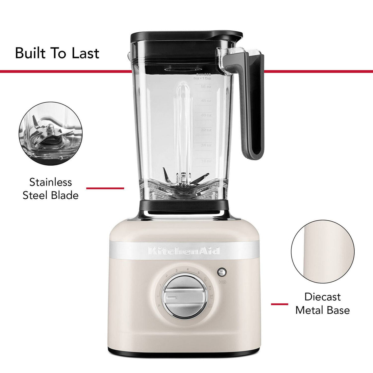 KitchenAid - K400 1200W 56 oz. Variable 5-Speed BPA-Free Blender with Tamper, Milkshake - Matte Milkshake