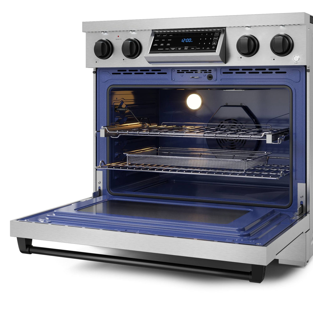 36 in. Wide 5 Elements Gordon Ramsay Series by Thor Kitchen 6.0 Cu. Ft Freestanding Electric Range with Black Hardware - Stainless Steel