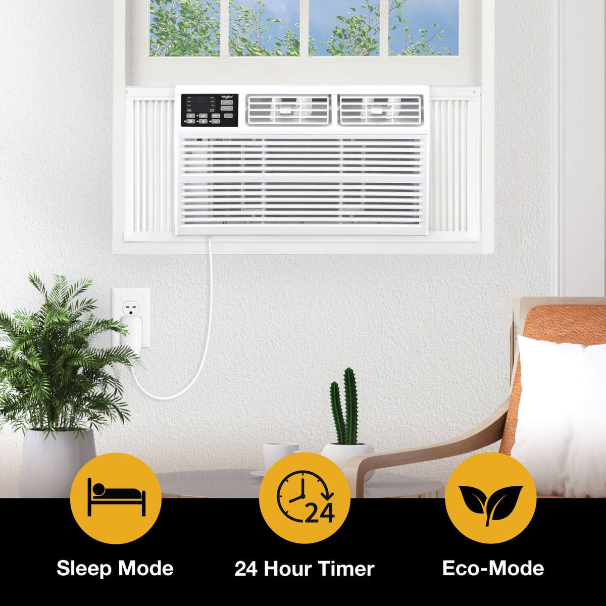 Whirlpool - 1,000 Sq. Ft. 18,000 BTU 230V Window Air Conditioner - White