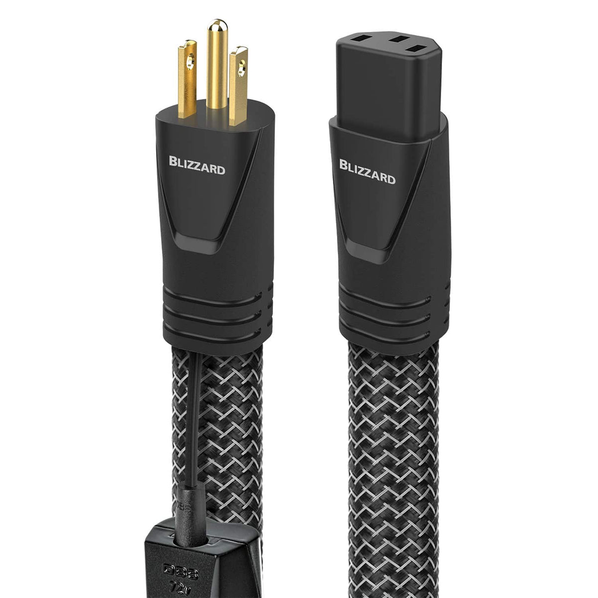 AudioQuest - Blizzard 9.8' Power Cable with C13 to 3-Prong Wall Plug Connectors - Black