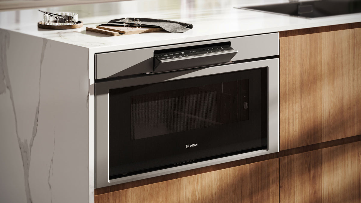 Bosch - 800 Series 1.2 Cu. Ft. Built-In Drawer Smart Microwave with Sensor Cooking - Stainless Steel