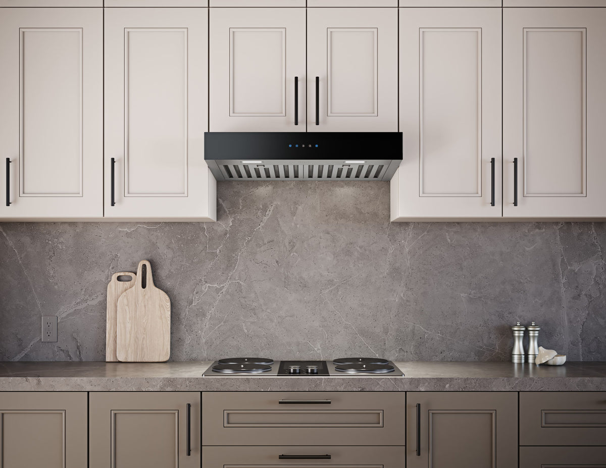 Zephyr - 30 inches - Externally Vented - Under cabinet Range Hood - Black