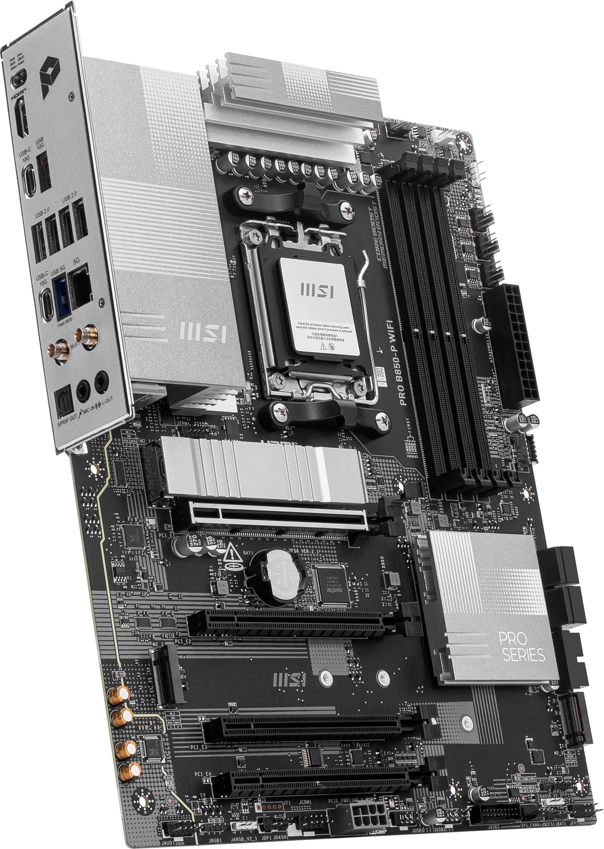 MSI - PRO B850-P WIFI (Socket AM5) AMD B850 ATX DDR5 Wi-Fi 7 Motherboard - Black