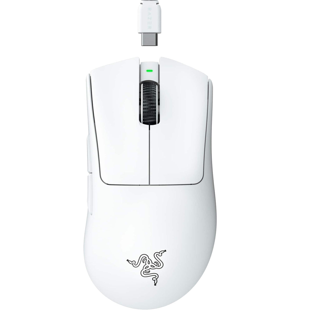 Razer - DeathAdder V3 Pro Lightweight Optical Gaming Mouse with 90 Hour Battery - Wireless - White
