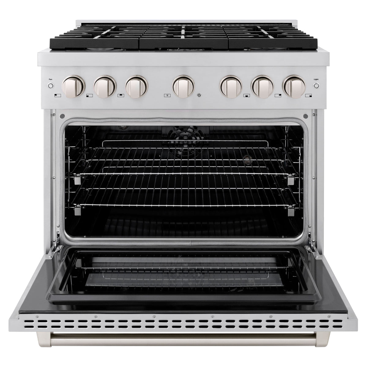 ZLINE - 36 in. Wide 6 Burner Paramount Dual Fuel with Cooktop and Convection Oven (SDR36) - Stainless Steel
