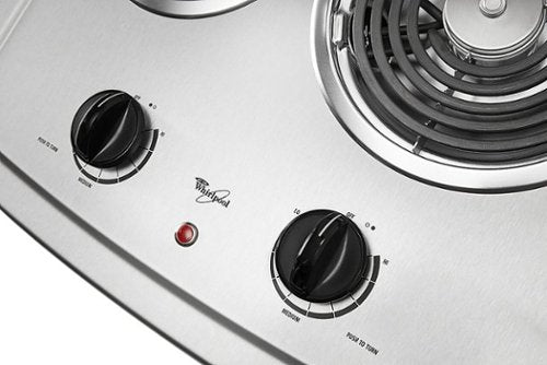 Whirlpool - 21 in. Wide 2 element Built-In Electric Cooktop - Stainless Steel