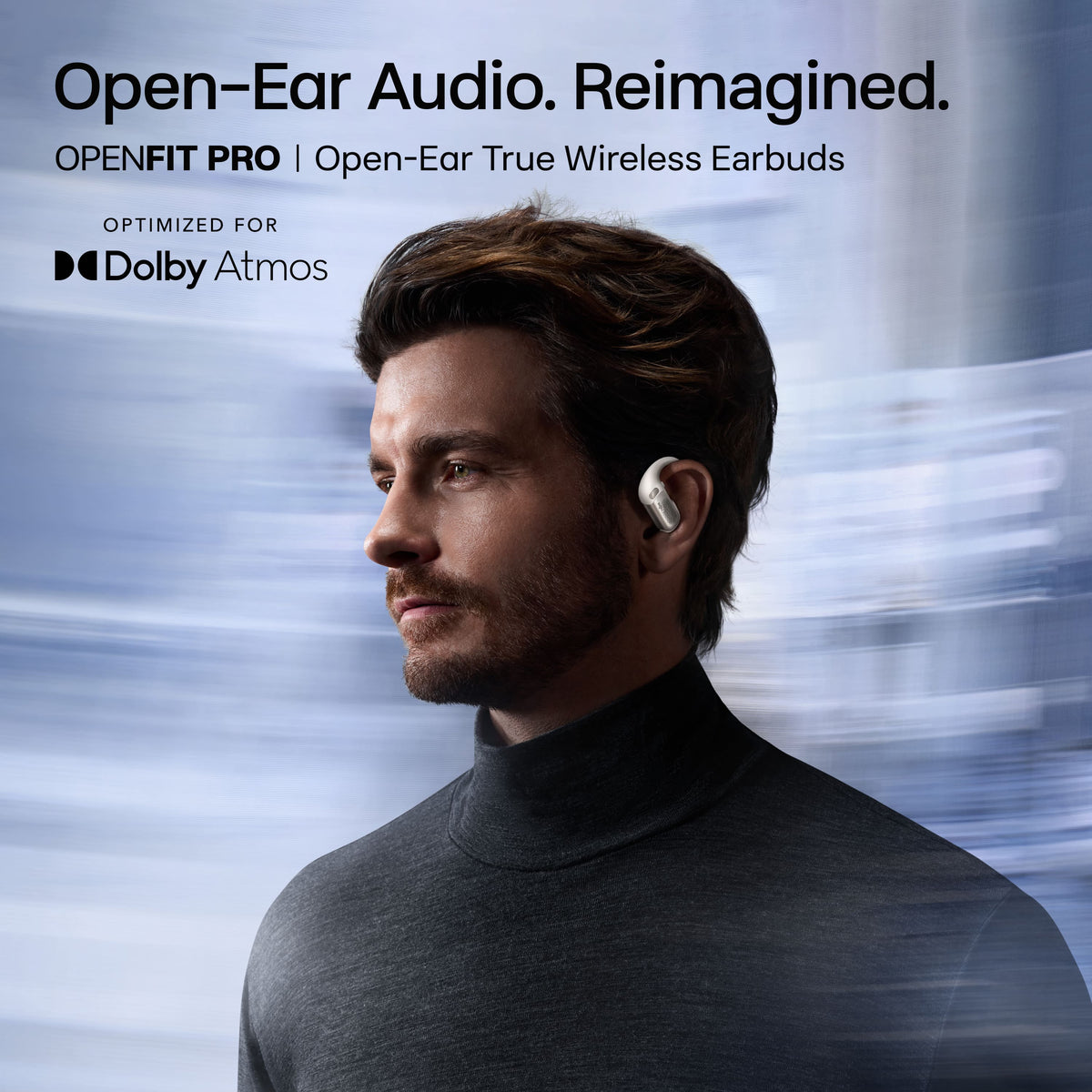 Shokz - OpenFit Pro Open-Ear True Wireless Bluetooth Active Noise Reduction Earbuds - White