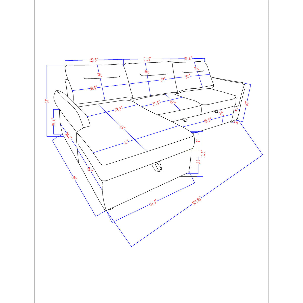 Montana - Sofabed With Storage - Gray