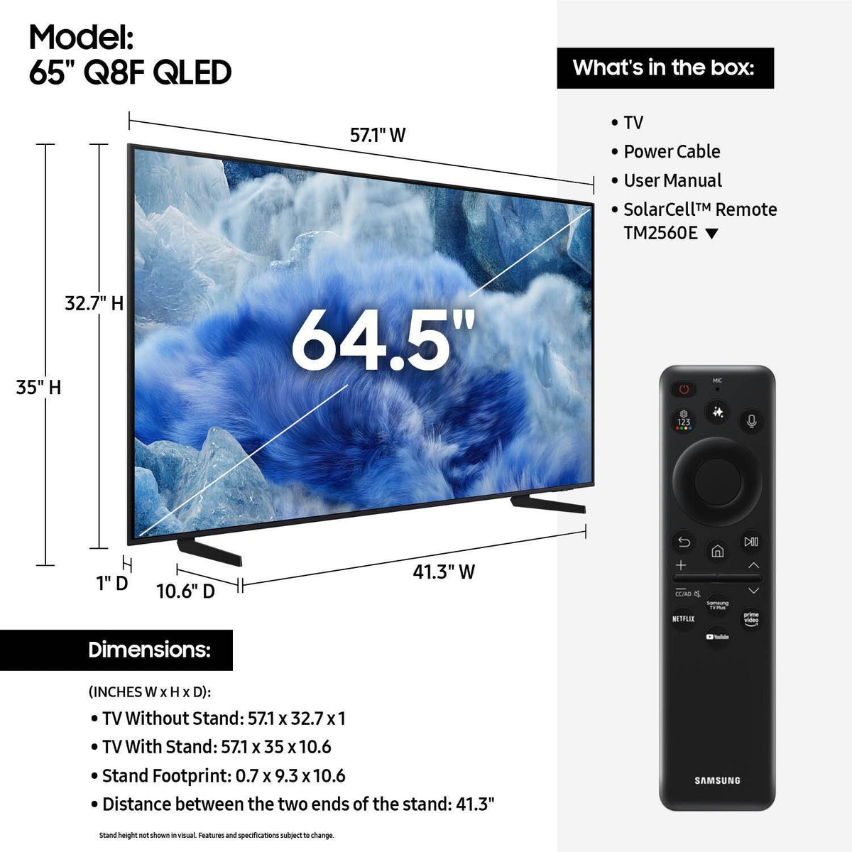 Samsung - 65” Class Q8F Series QLED 4K UHD SamsungVision AI Smart Tizen TV (2025)