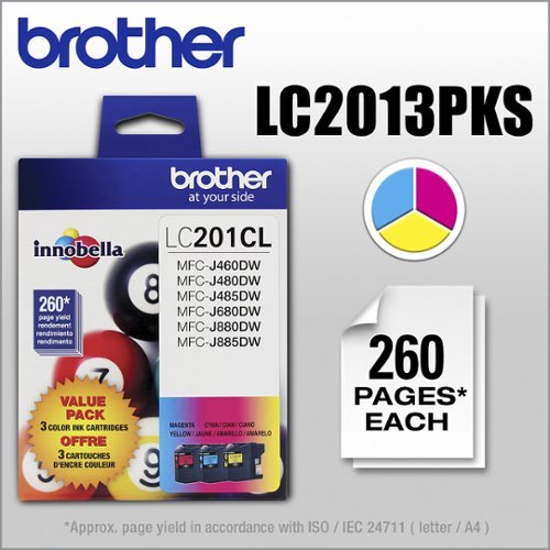 Brother - LC2013PKS Standard-Yield 3-Pack Ink Cartridges - Cyan/Magenta/Yellow