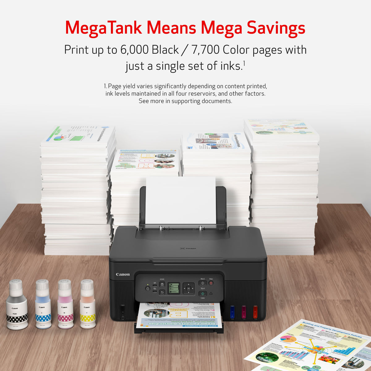 Canon - PIXMA Megatank G3270 Wireless All-In-One Supertank Inkjet Printer - Black