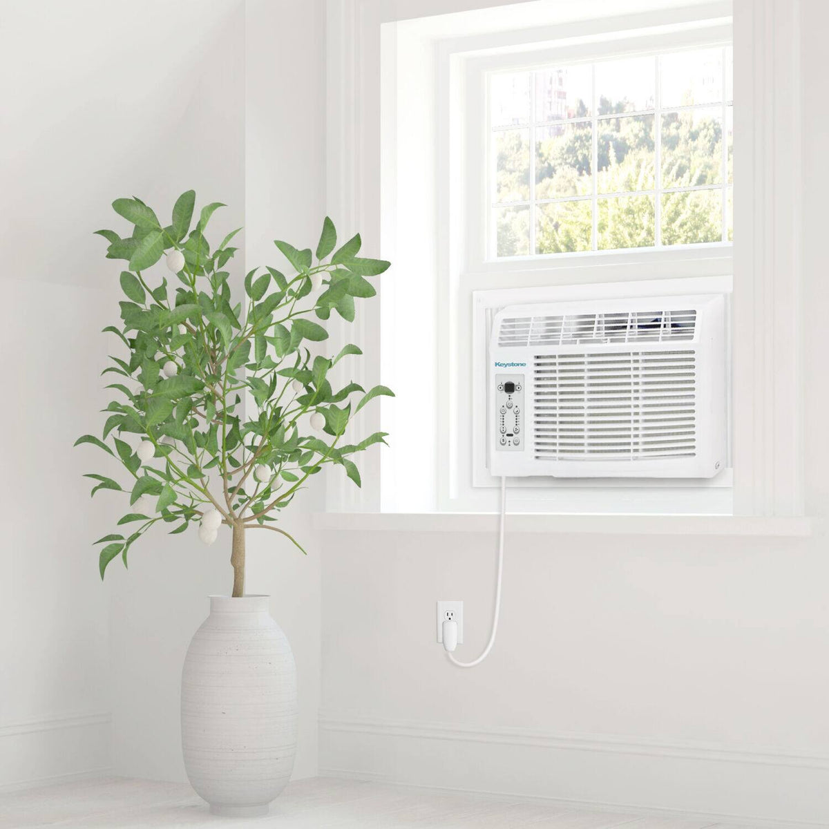 Keystone - 6,000 BTU 115V 250 Sq. Ft. Window Air Conditioner with Remote - White