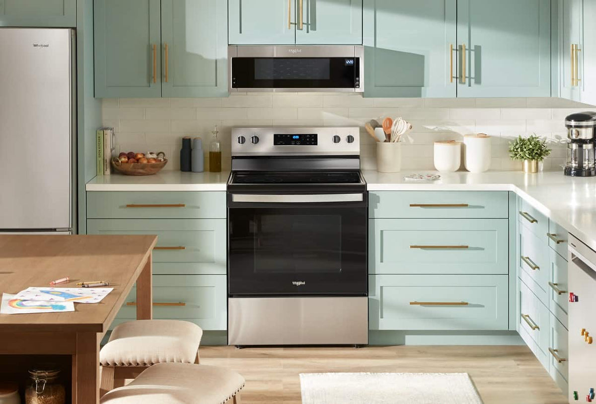 Whirlpool - 1.1 Cu. Ft. Low Profile Over-the-Range Microwave Hood Combination with Hidden Control Panel - Stainless Steel