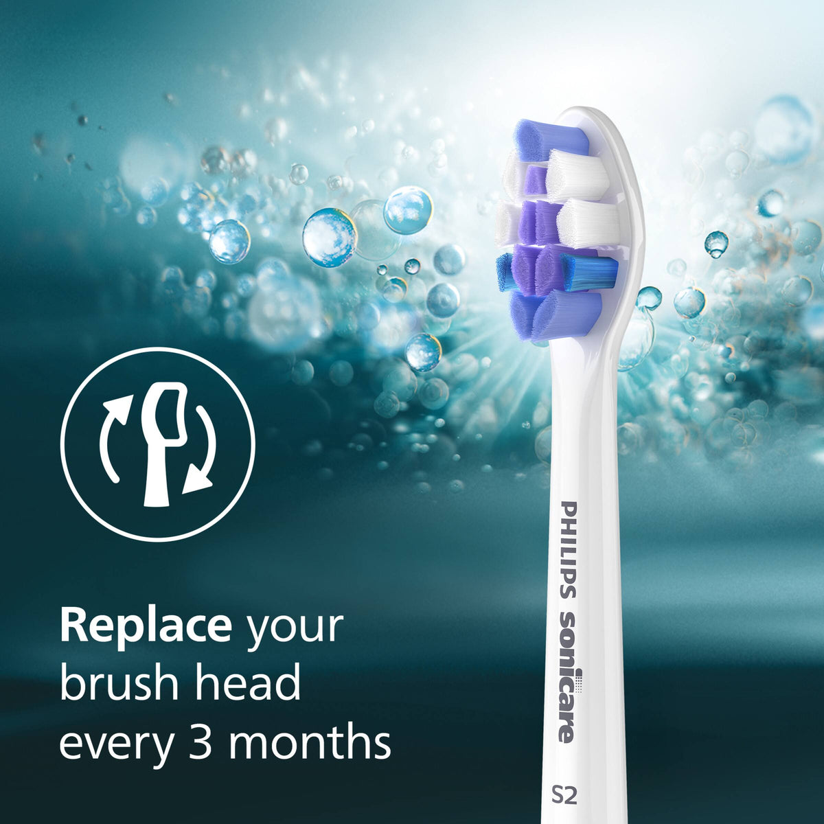Philips Sonicare - S2 Sensitive - Replacement Toothbrush Heads, 6 Pack, HX6056/77 - White