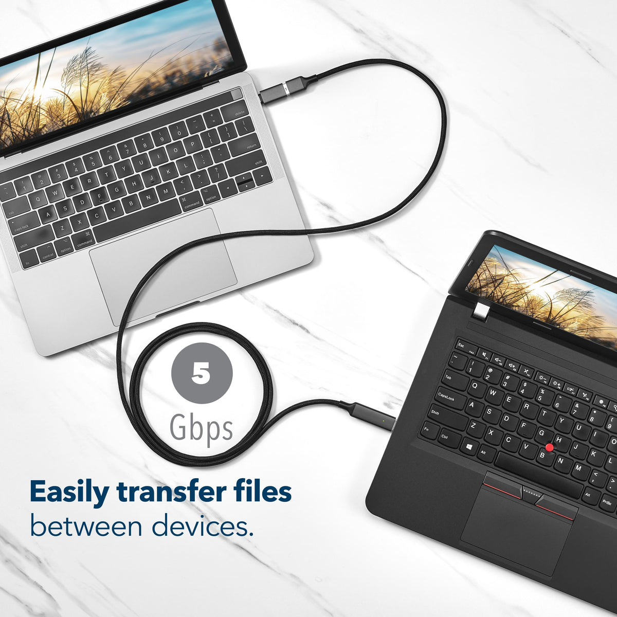 Insignia™ - 6 ft. USB 3.0 File Transfer Cable for Windows / Mac Computers - Black