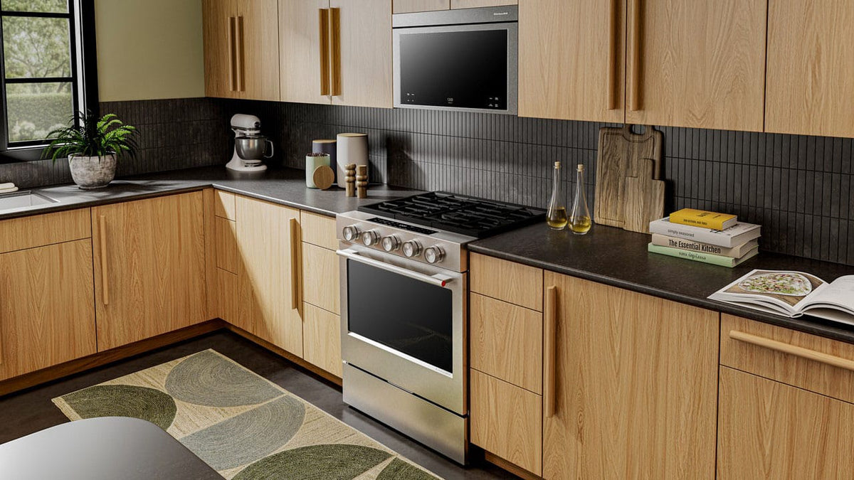 KitchenAid - 30 in. Wide 5 burners 5.0 cu. ft. Slide-in Gas Range with Convection Cooking Modes - Stainless Steel
