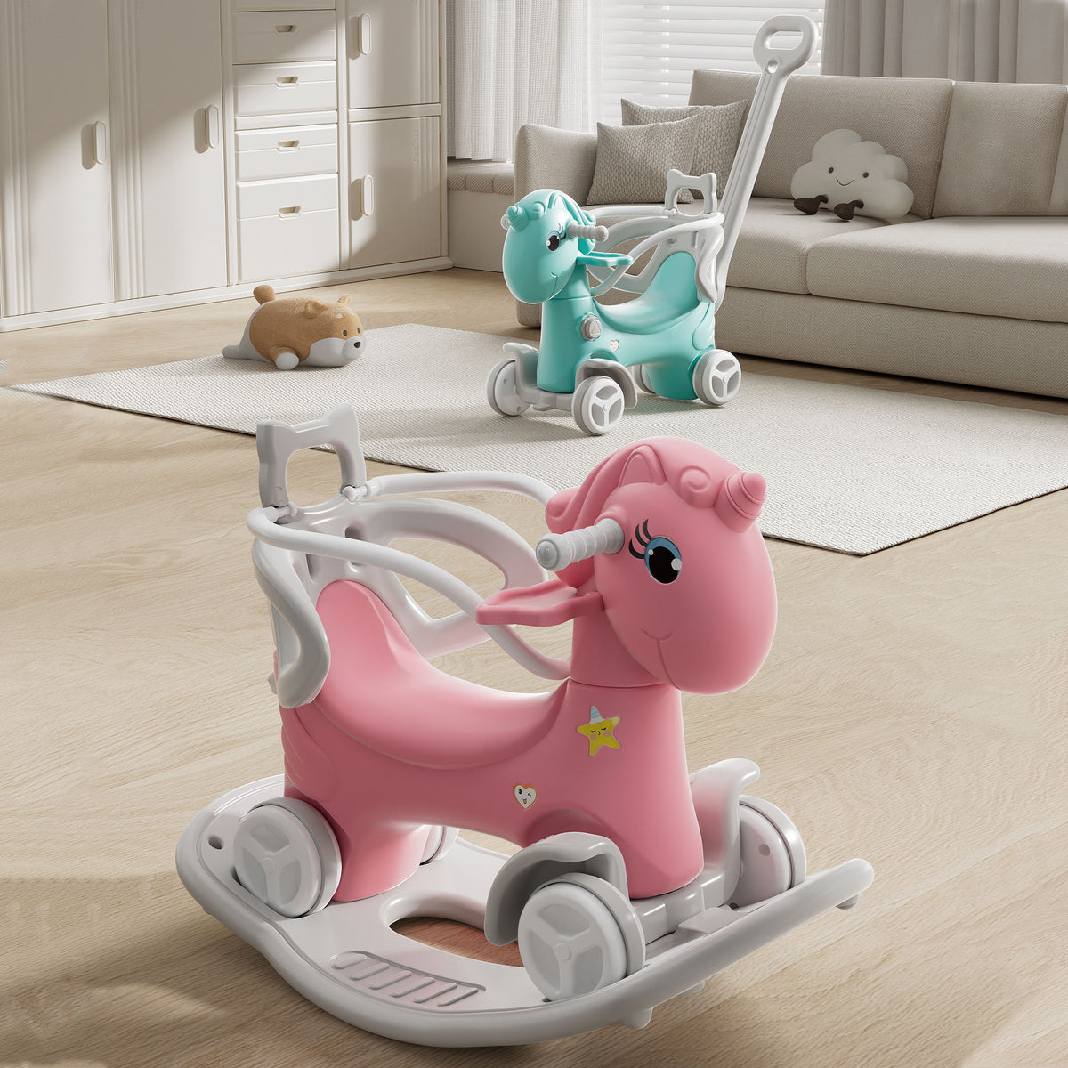 Caballito balancín de unicornio para niños pequeños