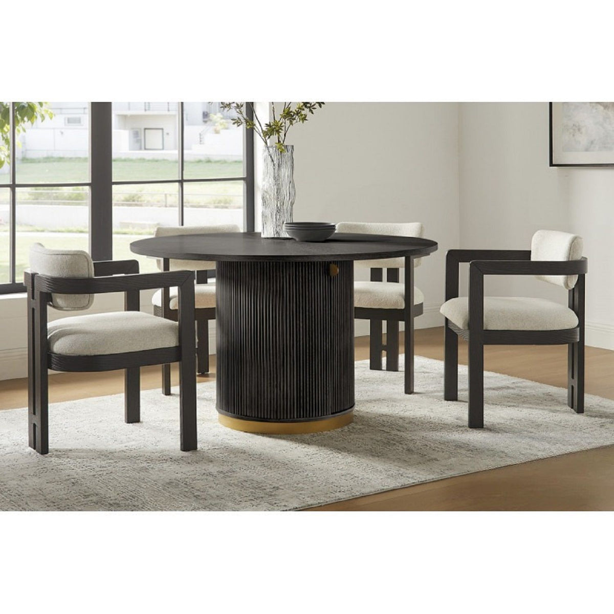 Sillón de comedor tapizado - Negro