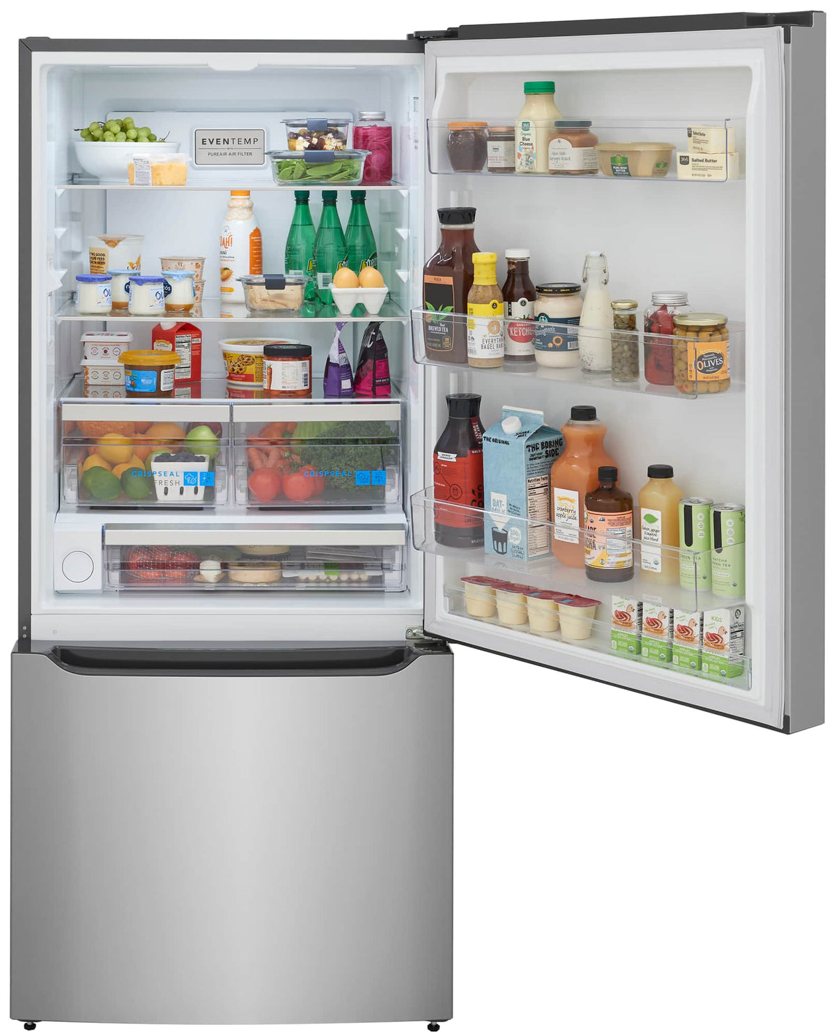 Frigidaire - 30 in. Wide 20.3 Cu. Ft. Bottom Freezer Standard Depth Refrigerator with Internal Water Dispenser - Smudge Proof Stainless Steel