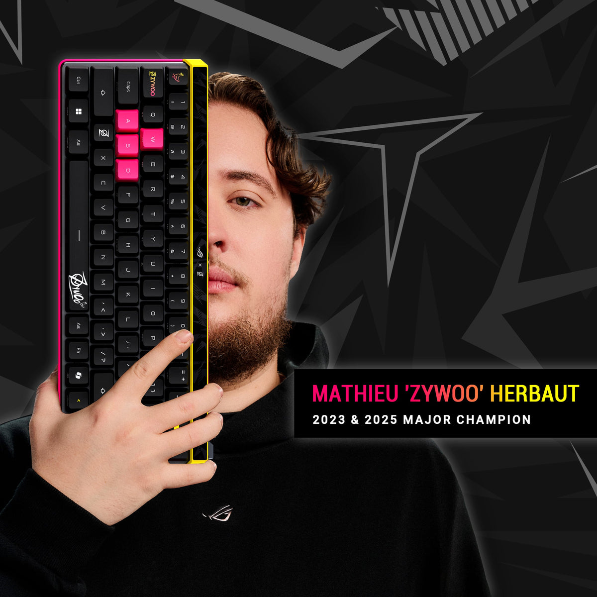 ASUS - ROG Falchion Ace 65% Wired Gaming Keyboard with ROG HFX Magnetic Switches and Rapid Trigger Toggle - ZywOo Edition