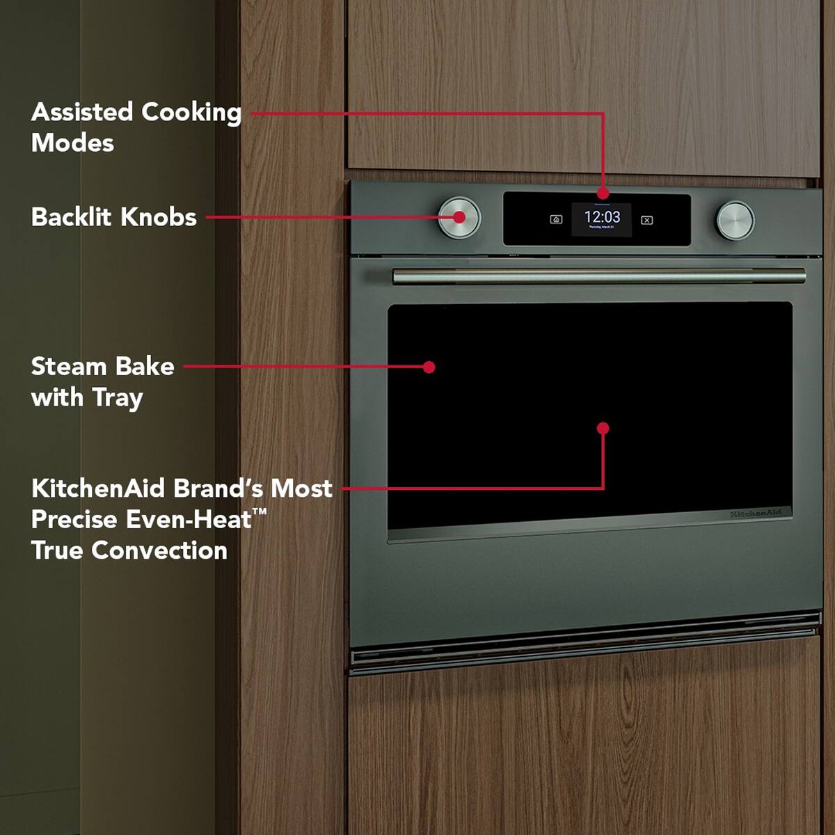 KitchenAid - 30" Smart Built-In Electric Single Wall Oven with Assisted Cooking Modes - Juniper