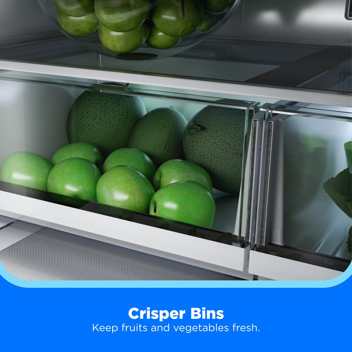Midea - 32 cu. ft. Standard-Depth PLUS™ French Door Refrigerator + Water2Ways™ + Dual Icemaker + Extra-Large Capacity - Stainless Steel