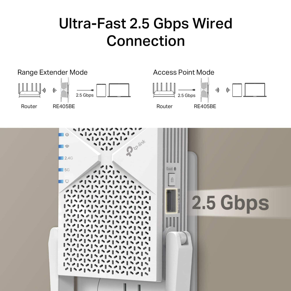 TP-Link - BE6500 Wi-Fi 7 Range Extender - White